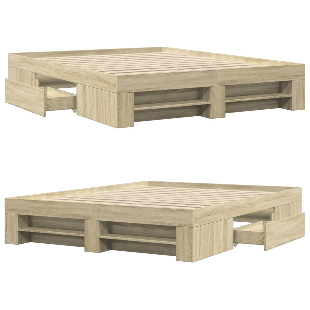 Cadre de lit sans matelas chêne sonoma 160x200 cm - XIOS