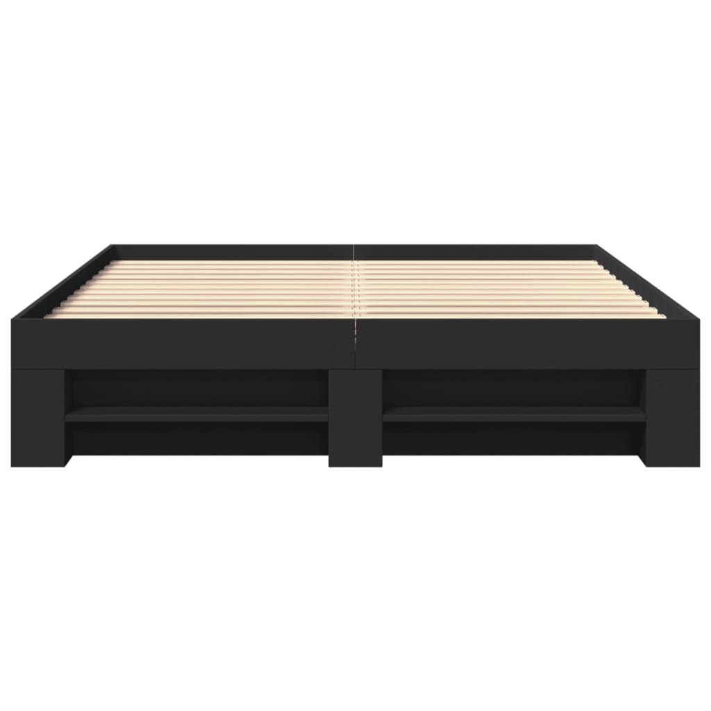 Cadre de lit sans matelas noir 150x200 cm bois d'ingénierie - XIOS
