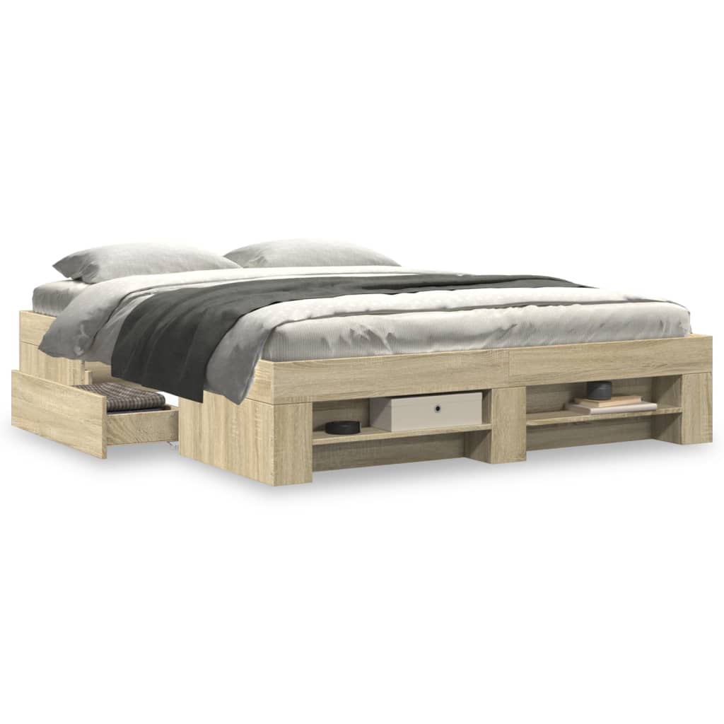 Cadre de lit sans matelas chêne sonoma 150x200 cm - XIOS