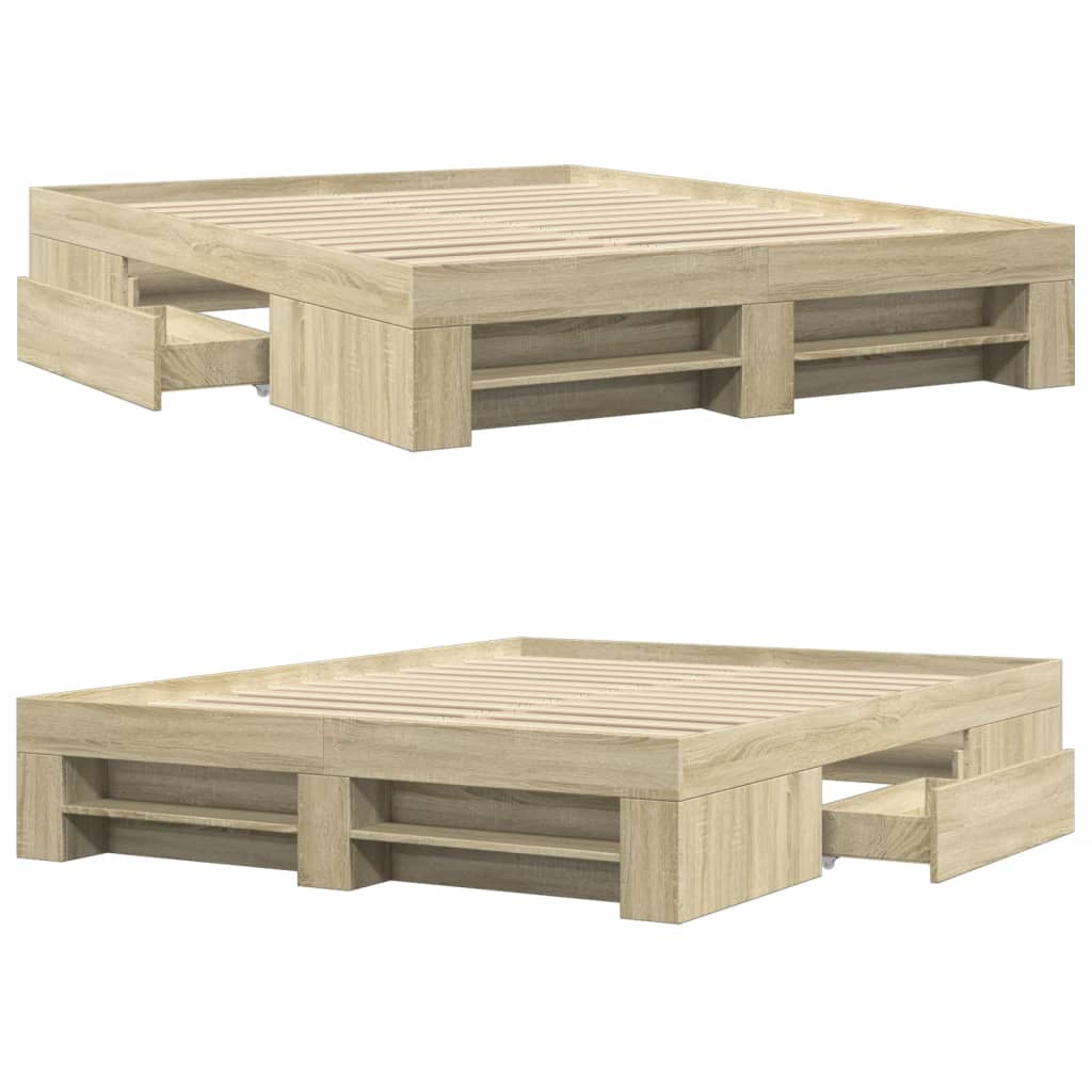 Cadre de lit sans matelas chêne sonoma 150x200 cm - XIOS