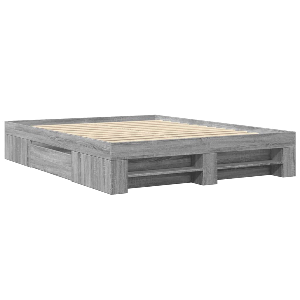 Cadre de lit sans matelas sonoma gris 150x200 cm - XIOS