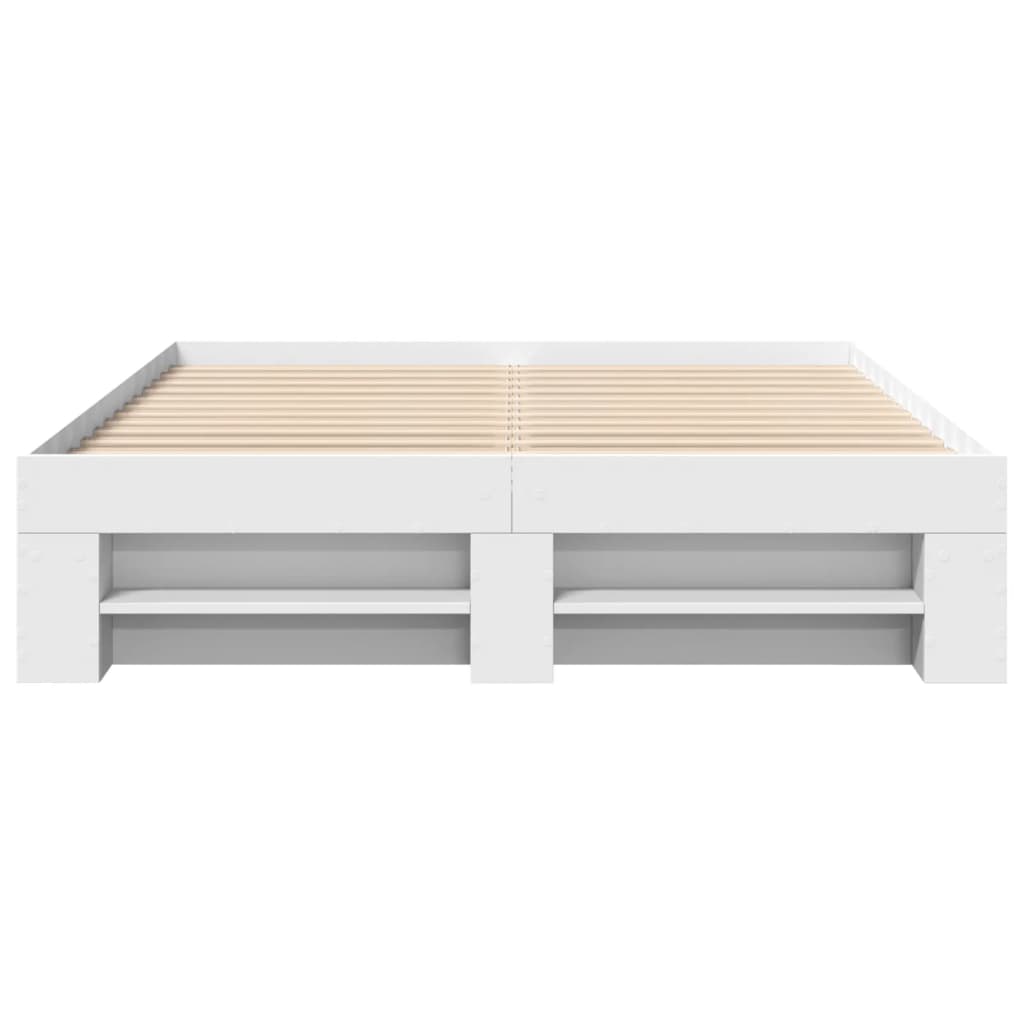 Cadre de lit sans matelas blanc 140x200 cm bois d'ingénierie - XIOS