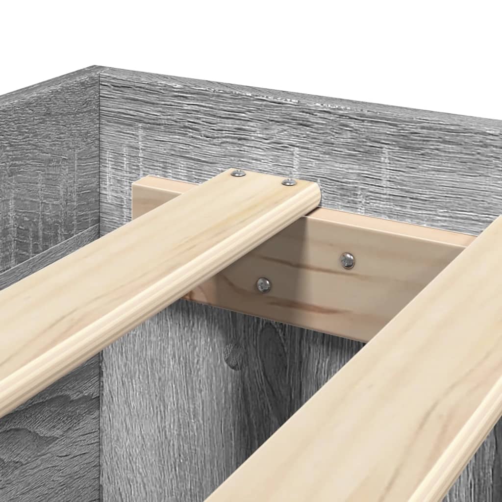 Cadre de lit sans matelas sonoma gris 140x200 cm - XIOS