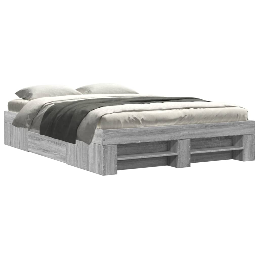Cadre de lit sans matelas sonoma gris 120x200cm bois ingénierie - XIOS