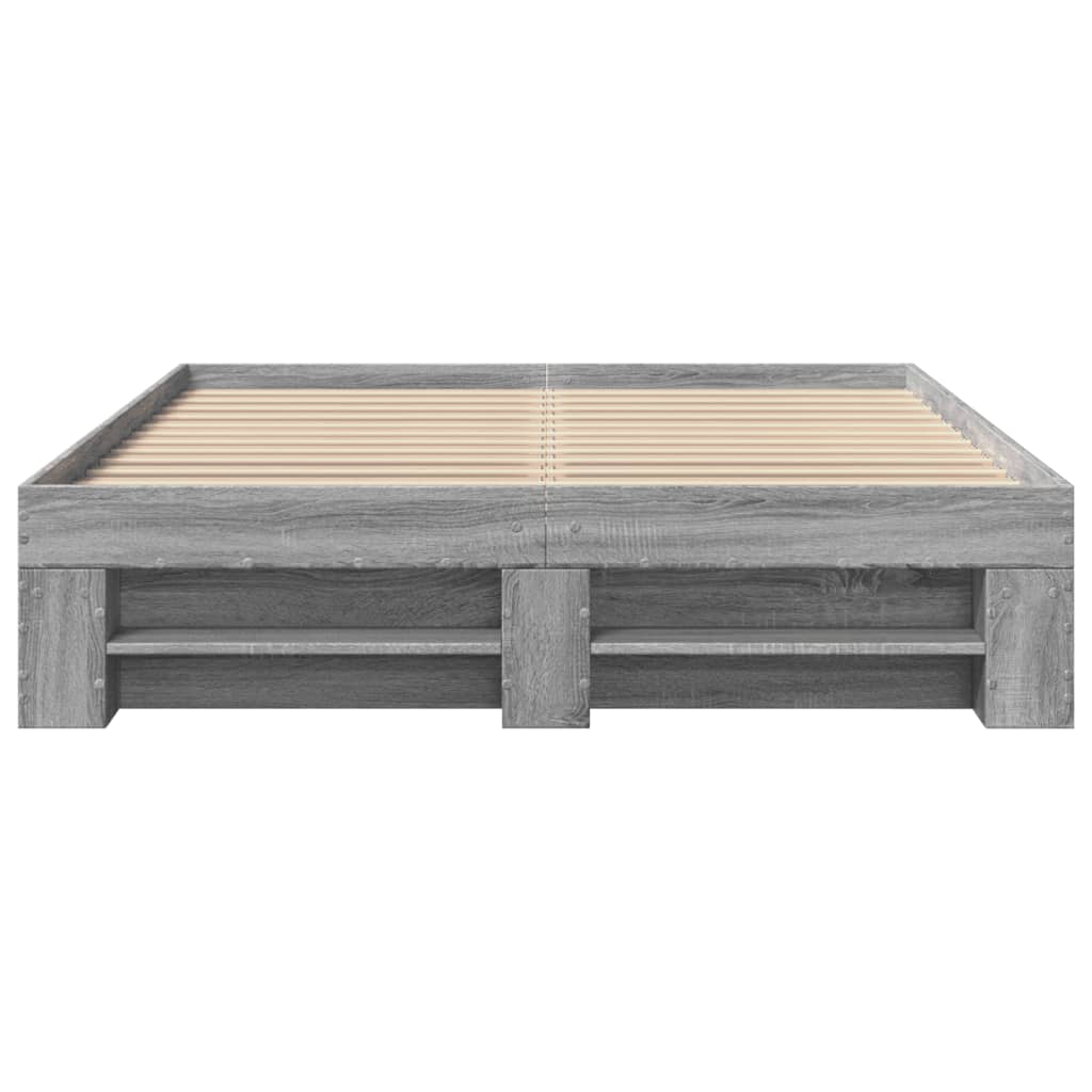 Cadre de lit sans matelas sonoma gris 120x200cm bois ingénierie - XIOS