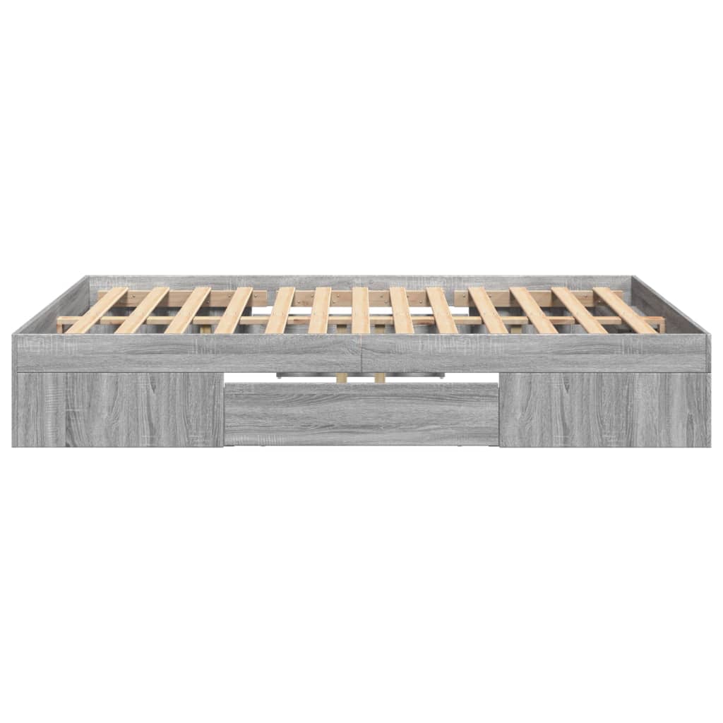 Cadre de lit sans matelas sonoma gris 120x200cm bois ingénierie - XIOS