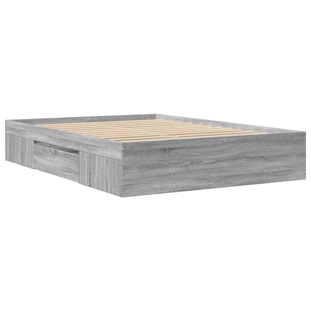 Cadre de lit sans matelas sonoma gris 120x200cm bois ingénierie - XIOS