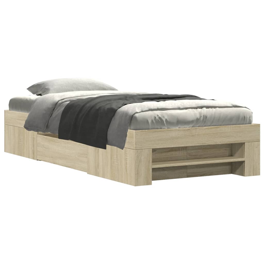 Cadre de lit sans matelas chêne sonoma 100x200 cm - XIOS