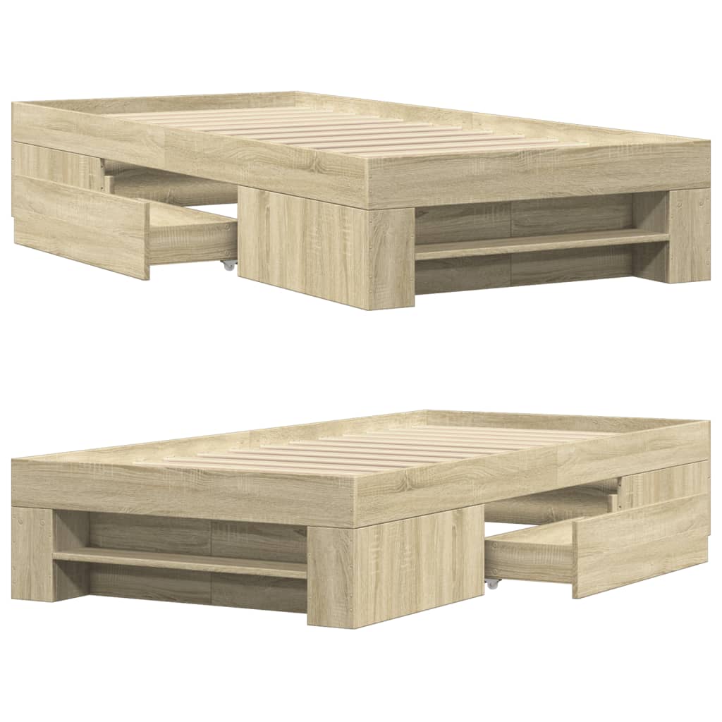 Cadre de lit sans matelas chêne sonoma 100x200 cm - XIOS
