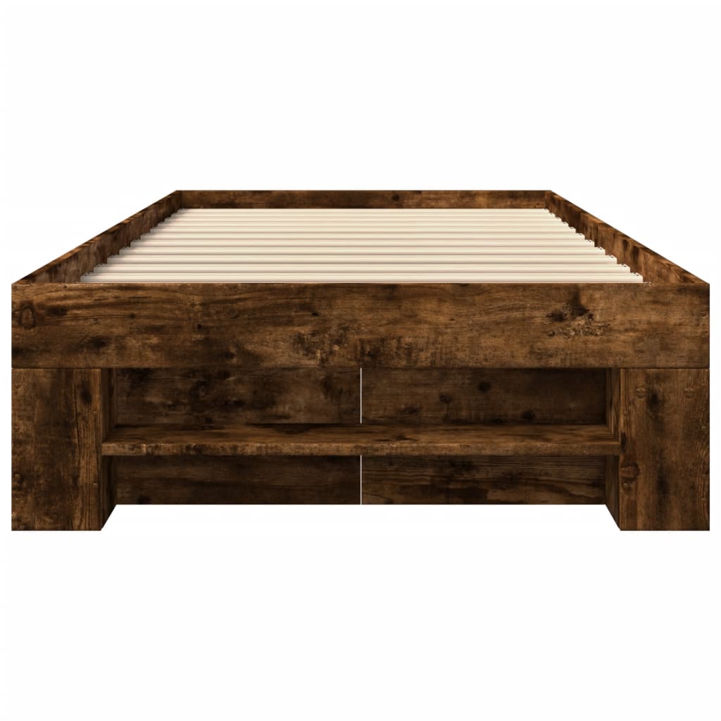 Cadre de lit sans matelas chêne fumé 100x200 cm bois ingénierie - XIOS