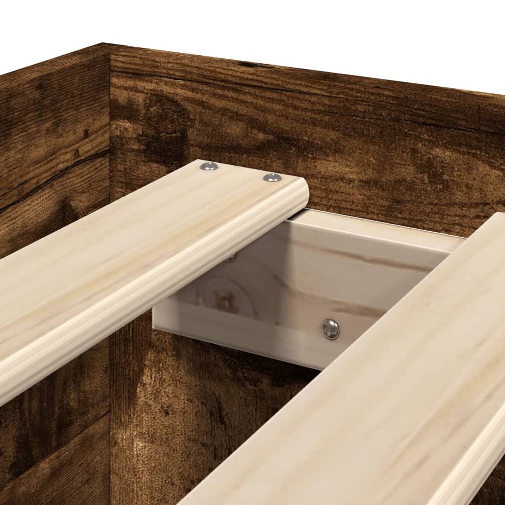 Cadre de lit sans matelas chêne fumé 100x200 cm bois ingénierie - XIOS