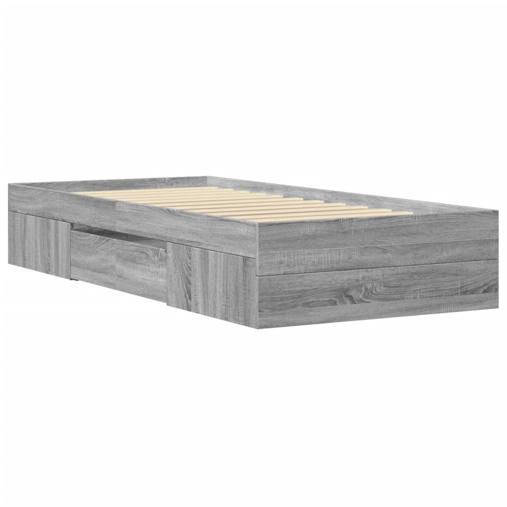 Cadre de lit sans matelas sonoma gris 100x200 cm - XIOS