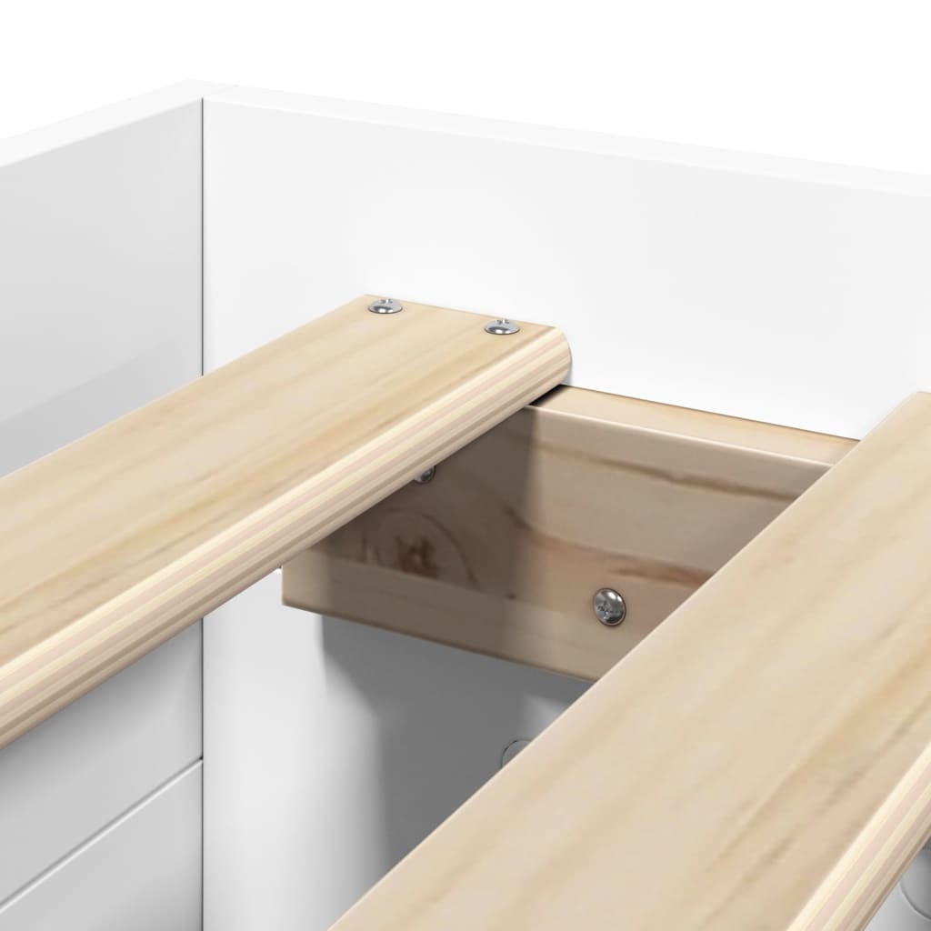 Cadre de lit sans matelas blanc 90x200 cm bois d'ingénierie - XIOS