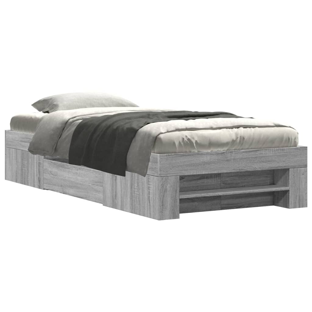 Cadre de lit sans matelas sonoma gris 90x200 cm - XIOS