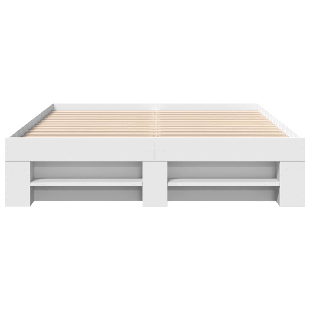 Cadre de lit sans matelas blanc 140x190 cm bois d'ingénierie - XIOS