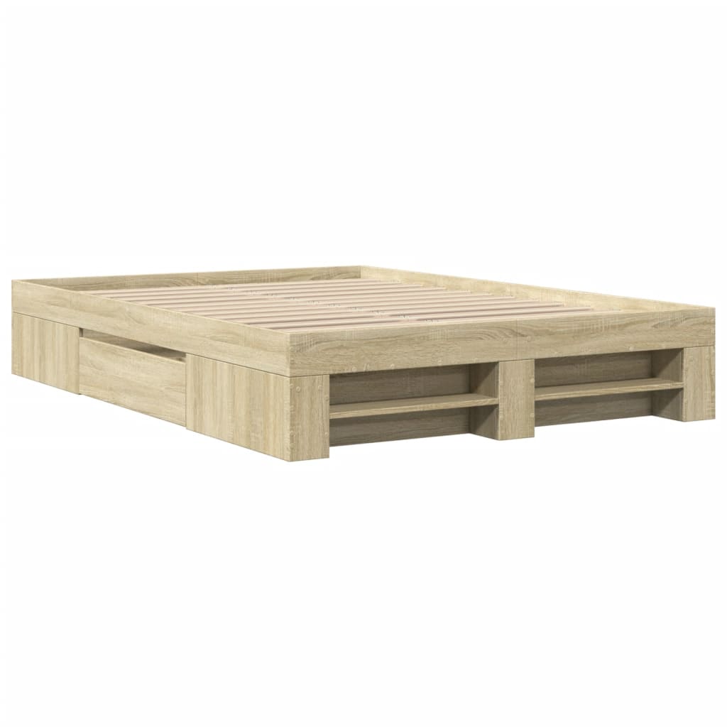 Cadre de lit sans matelas chêne sonoma 140x190 cm - XIOS
