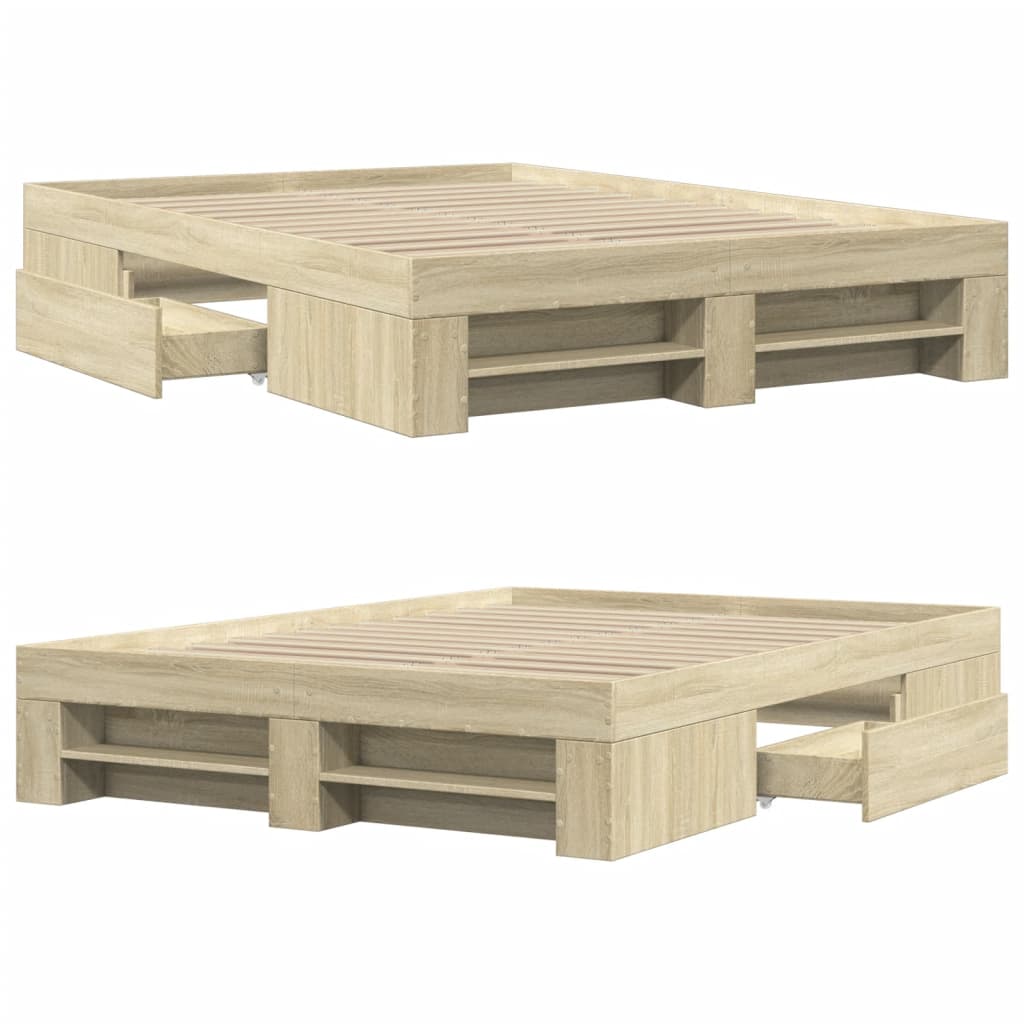 Cadre de lit sans matelas chêne sonoma 140x190 cm - XIOS