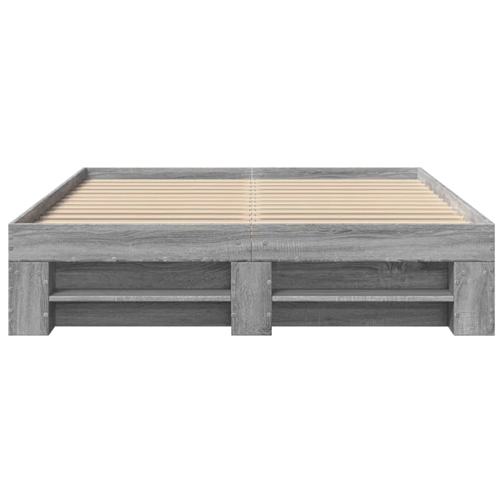 Cadre de lit sans matelas sonoma gris 140x190 cm - XIOS