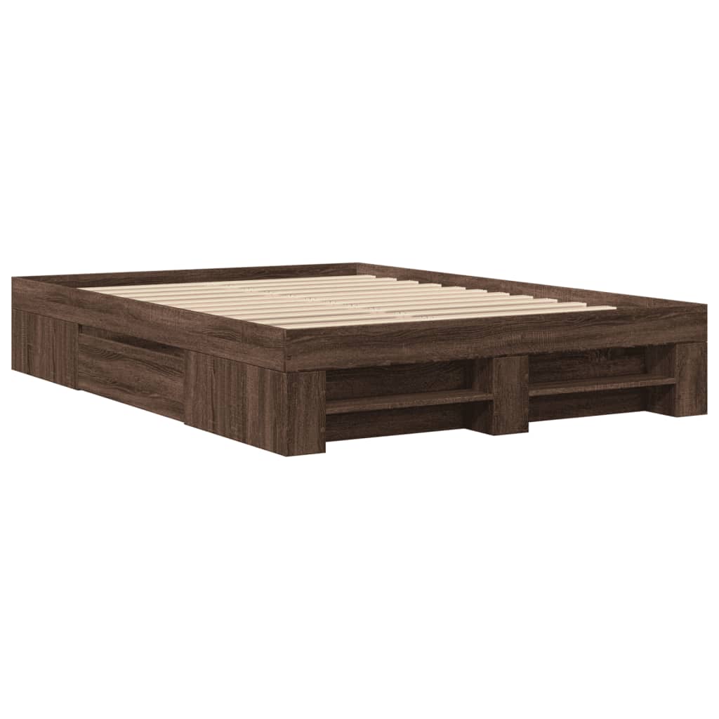 Cadre de lit sans matelas chêne marron 140x190 cm - XIOS