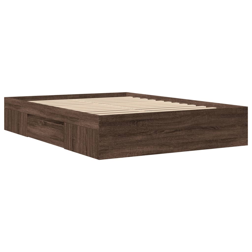 Cadre de lit sans matelas chêne marron 140x190 cm - XIOS