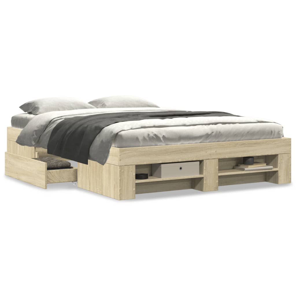 Cadre de lit sans matelas chêne sonoma 135x190 cm - XIOS
