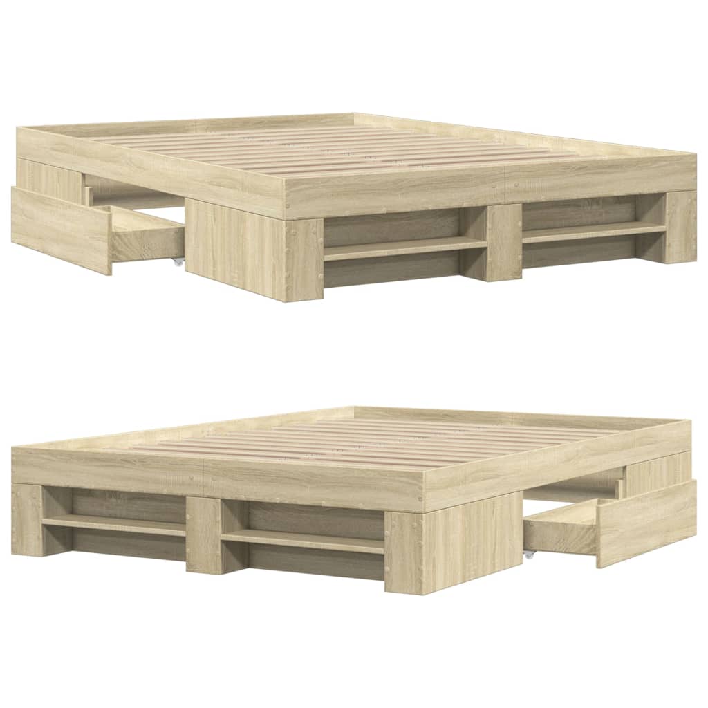 Cadre de lit sans matelas chêne sonoma 135x190 cm - XIOS