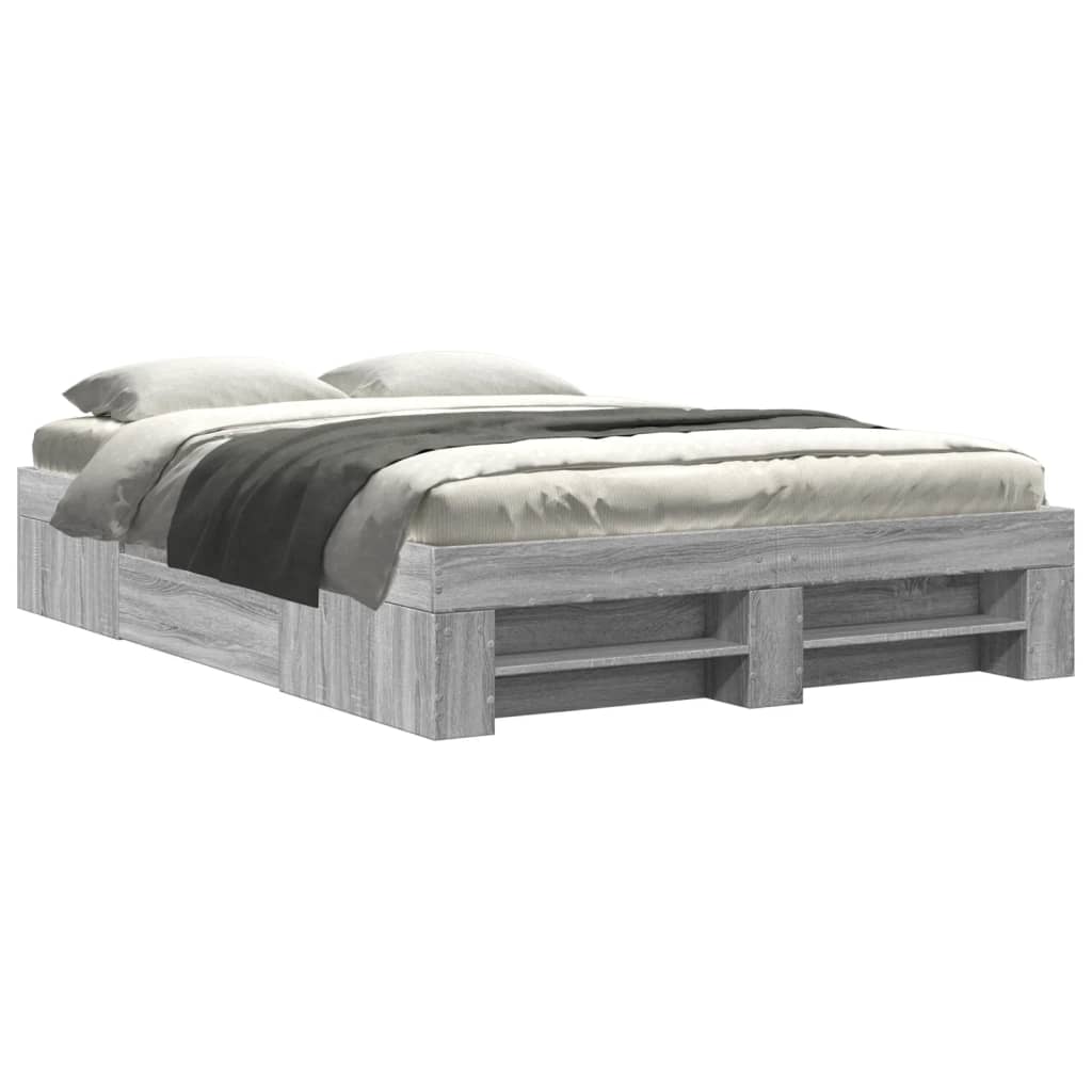 Cadre de lit sans matelas sonoma gris 135x190 cm - XIOS