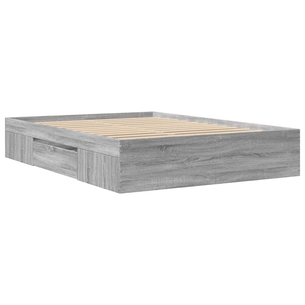 Cadre de lit sans matelas sonoma gris 135x190 cm - XIOS