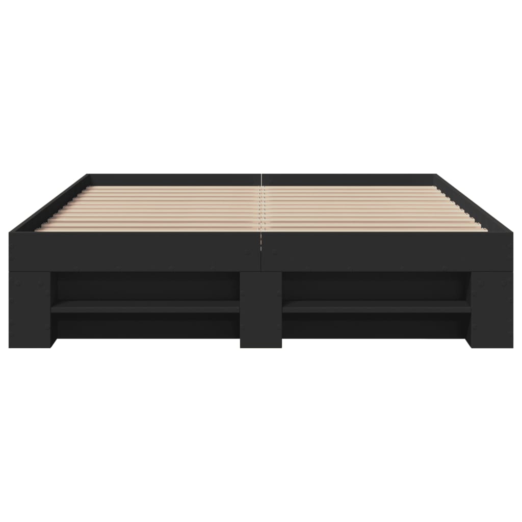 Cadre de lit sans matelas noir 120x190 cm bois d'ingénierie - XIOS