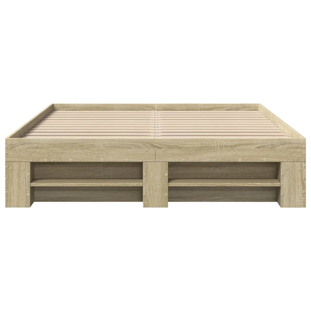 Cadre de lit sans matelas chêne sonoma 120x190 cm