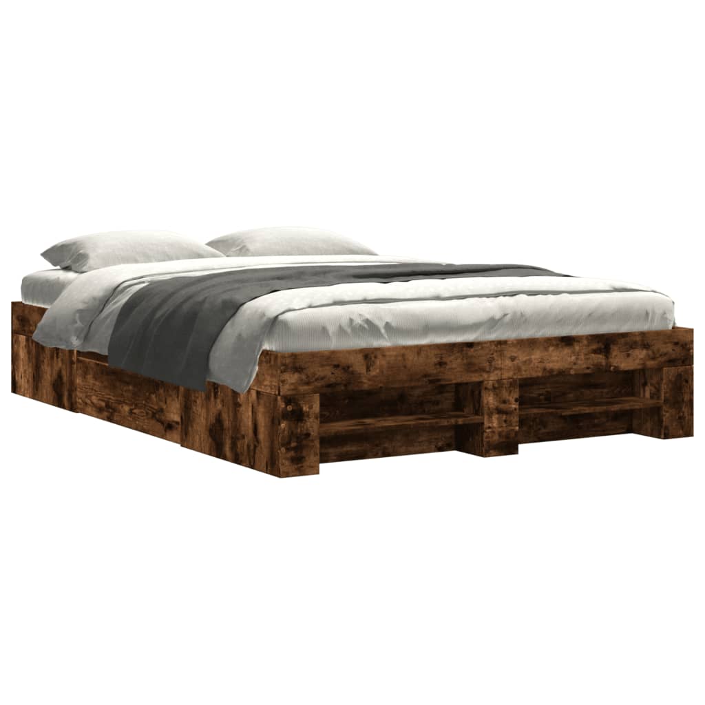Cadre de lit sans matelas chêne fumé 120x190 cm bois ingénierie - XIOS