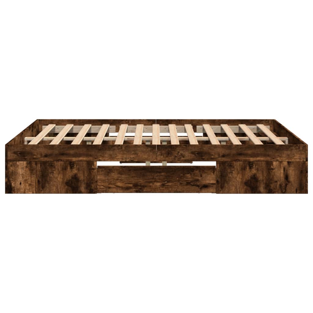 Cadre de lit sans matelas chêne fumé 120x190 cm bois ingénierie - XIOS