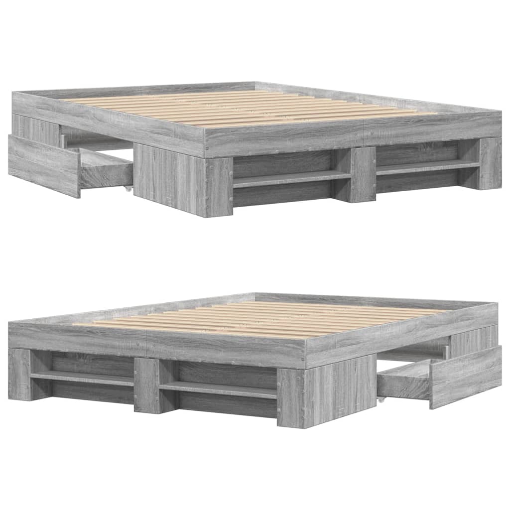 Cadre de lit sans matelas sonoma gris 120x190 cm - XIOS