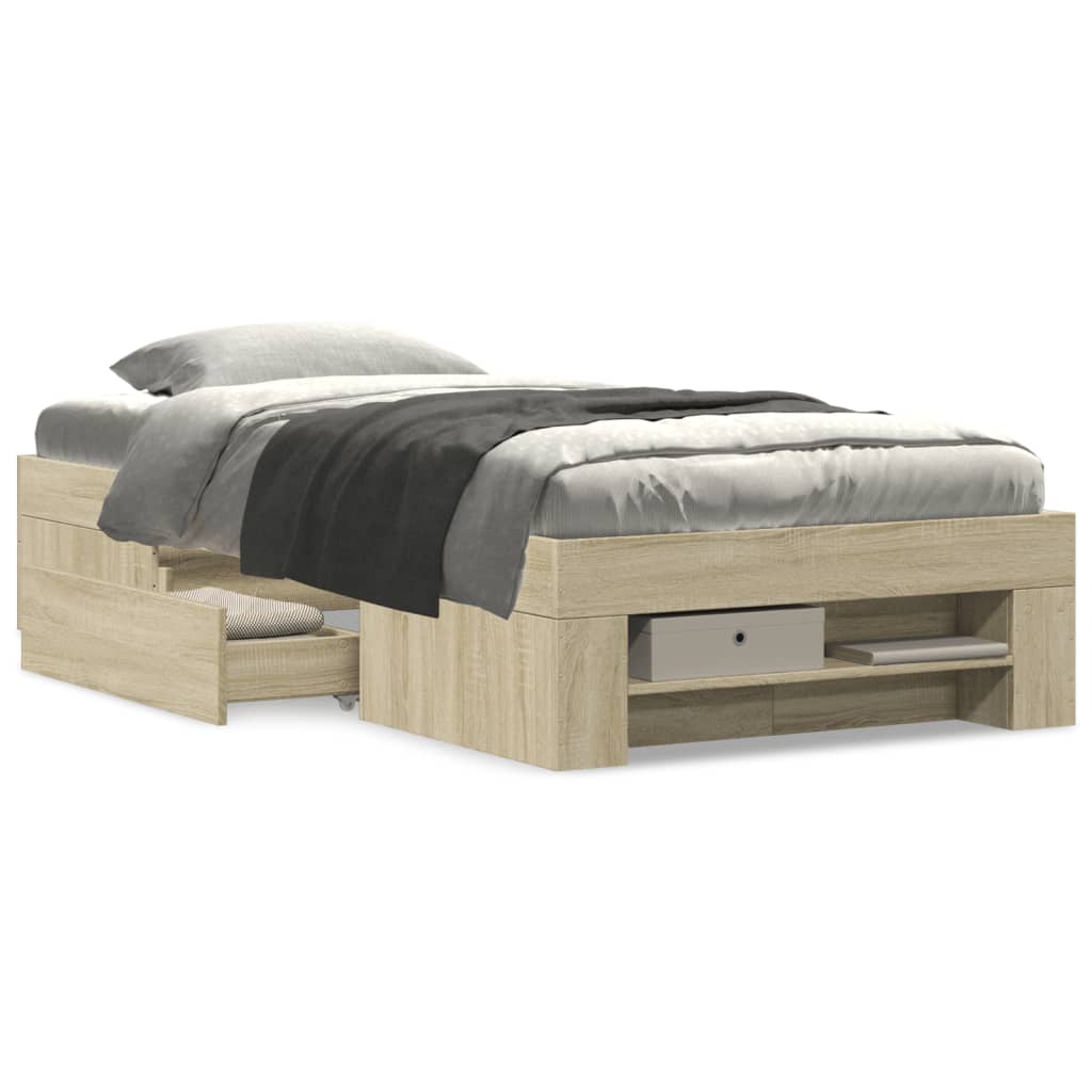Cadre de lit sans matelas chêne sonoma 90x190 cm - XIOS