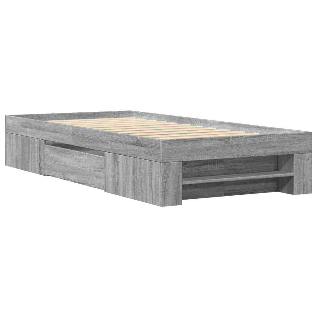 Cadre de lit sans matelas sonoma gris 90x190 cm - XIOS
