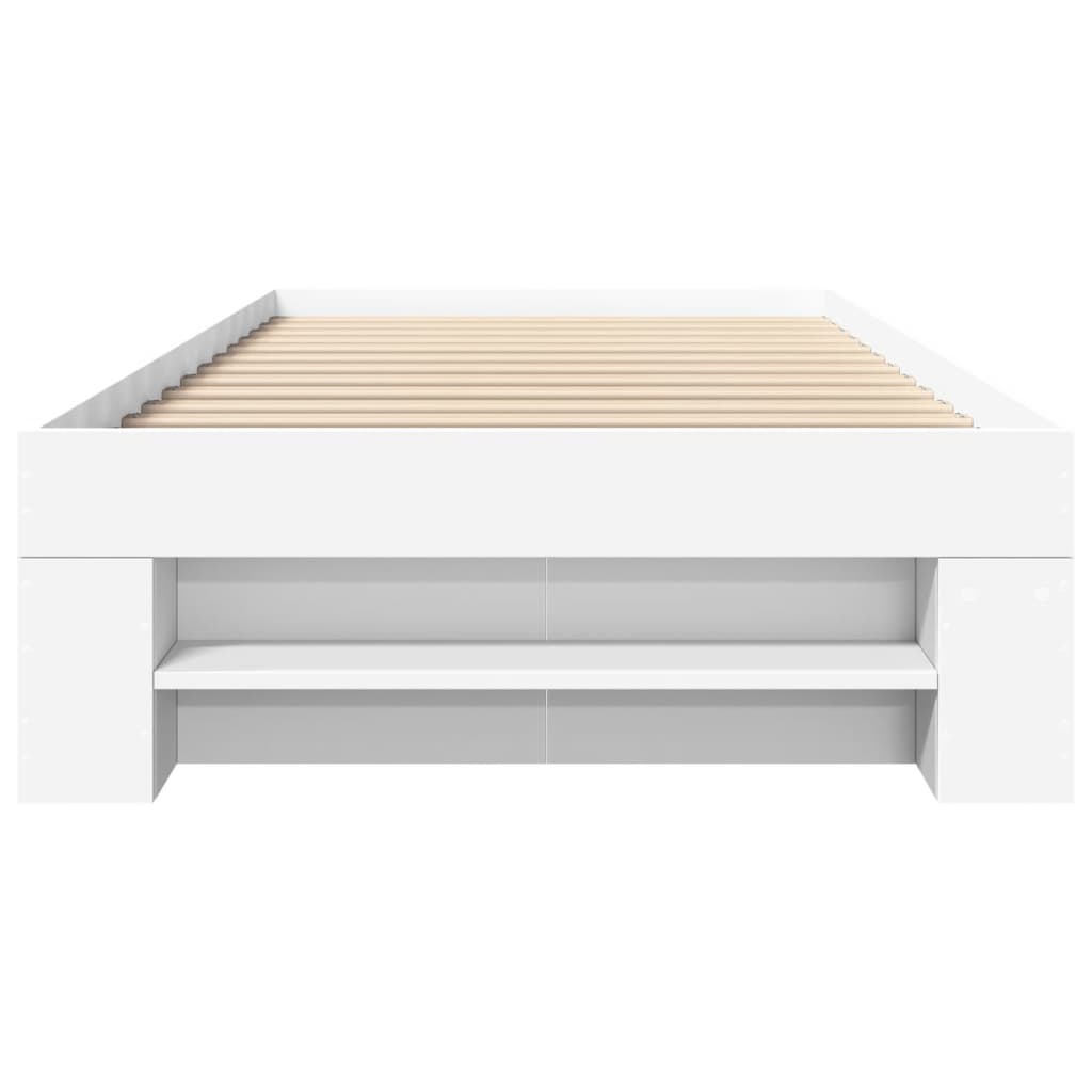 Cadre de lit sans matelas blanc 75x190 cm bois d'ingénierie - XIOS
