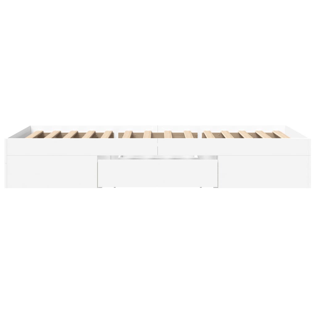 Cadre de lit sans matelas blanc 75x190 cm bois d'ingénierie - XIOS