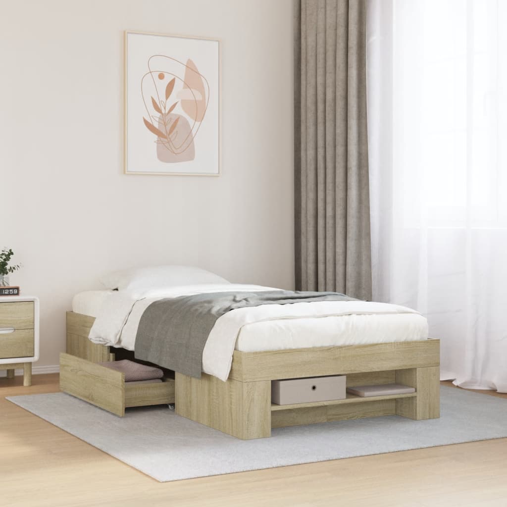Cadre de lit sans matelas chêne sonoma 75x190 cm - XIOS