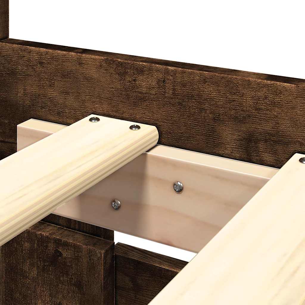 Cadre de lit avec tête de lit chêne fumé 200x200 cm - XIOS