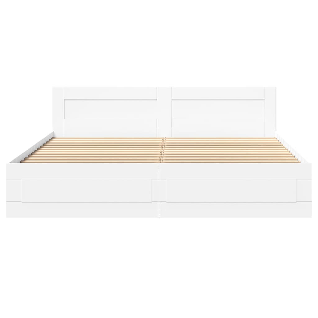 Cadre de lit avec tête de lit sans matelas blanc 180x200 cm - XIOS