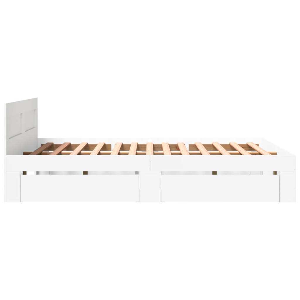 Cadre de lit avec tête de lit sans matelas blanc 160x200 cm - XIOS