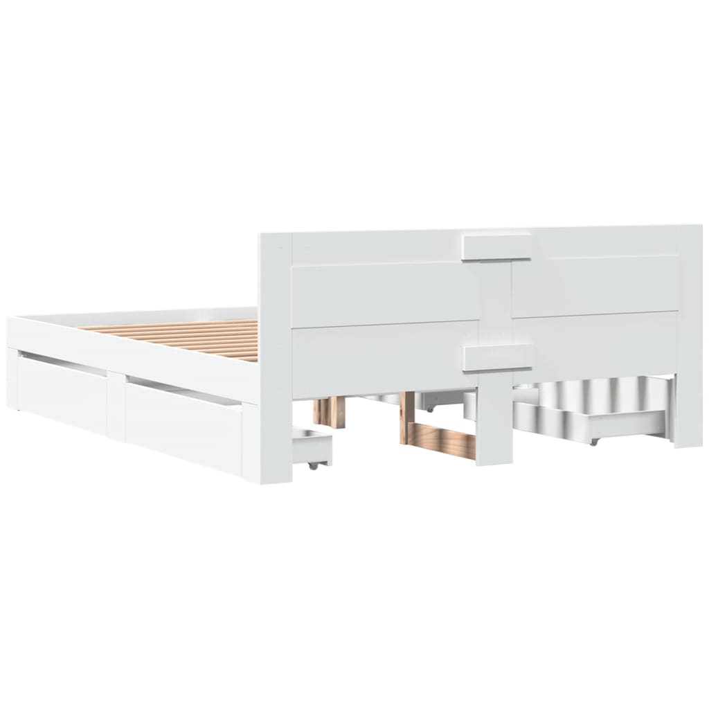 Cadre de lit avec tête de lit sans matelas blanc 160x200 cm - XIOS