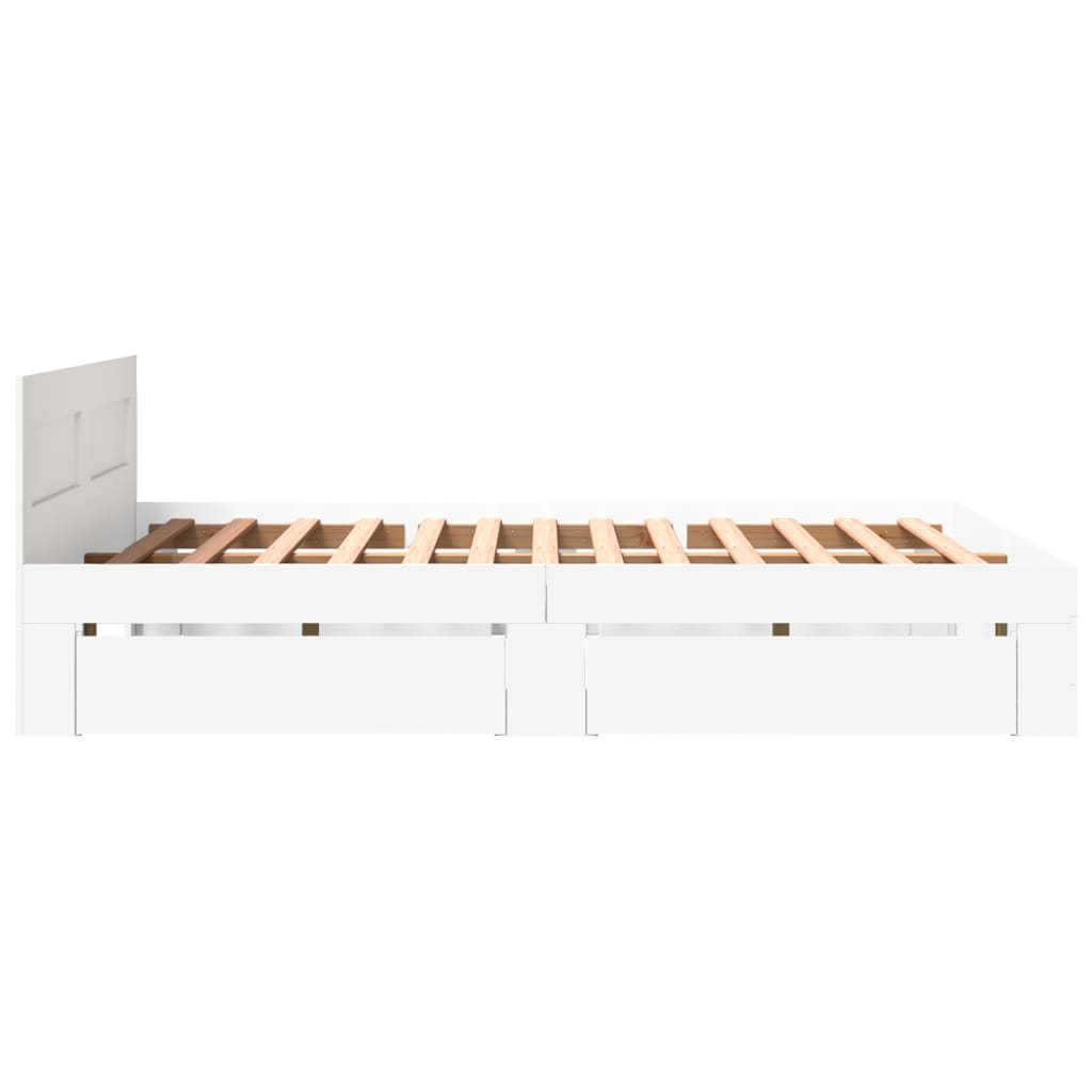 Cadre de lit avec tête de lit sans matelas blanc 150x200 cm - XIOS