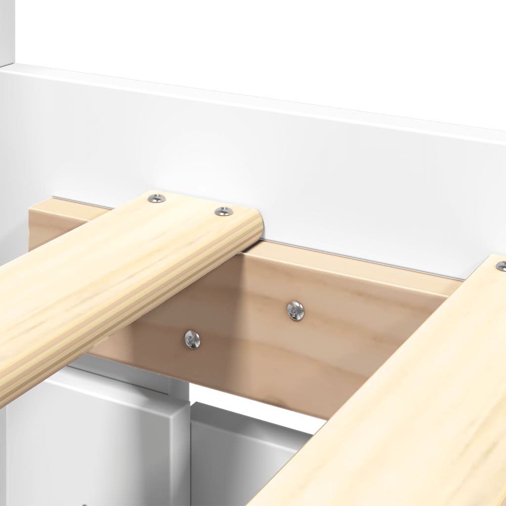 Cadre de lit avec tête de lit sans matelas blanc 150x200 cm - XIOS