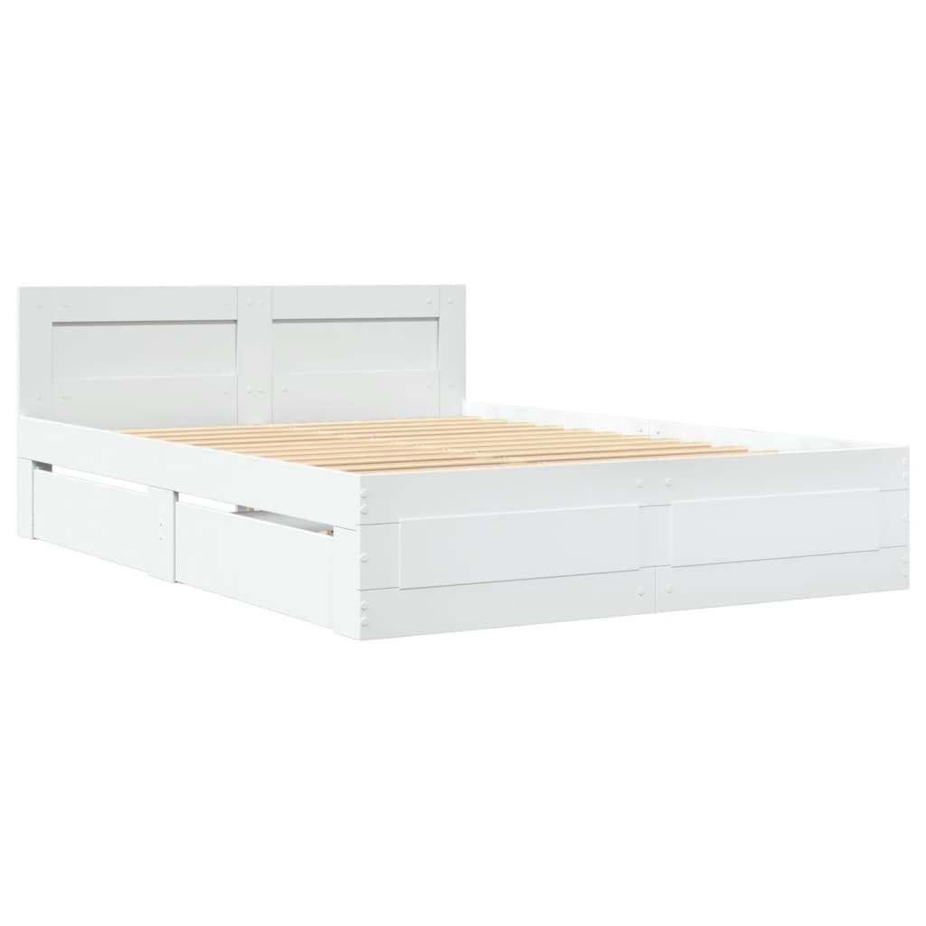 Cadre de lit avec tête de lit sans matelas blanc 120x200 cm - XIOS