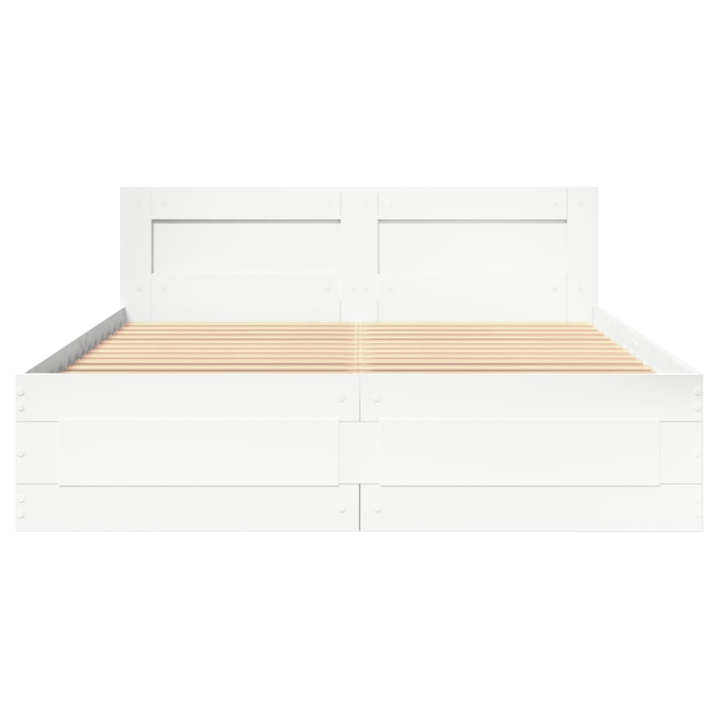Cadre de lit avec tête de lit sans matelas blanc 120x200 cm - XIOS