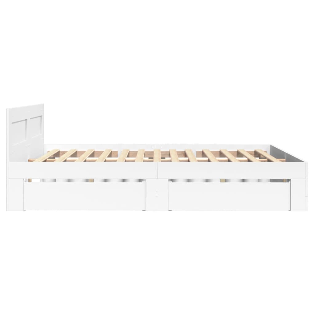 Cadre de lit avec tête de lit sans matelas blanc 120x200 cm - XIOS