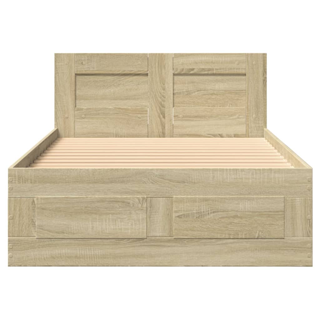 Cadre de lit et tête de lit sans matelas chêne sonoma 90x190 cm - XIOS