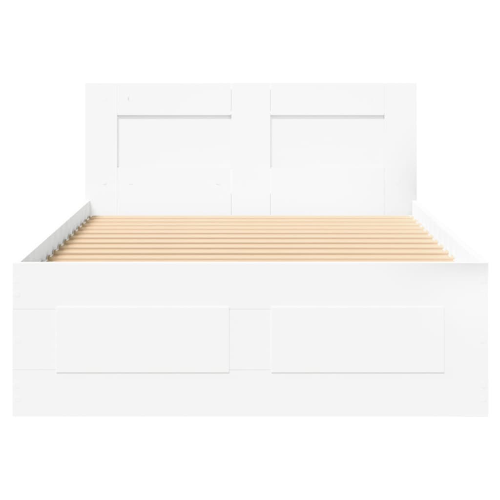 Cadre de lit avec tête de lit sans matelas blanc 75x190 cm - XIOS