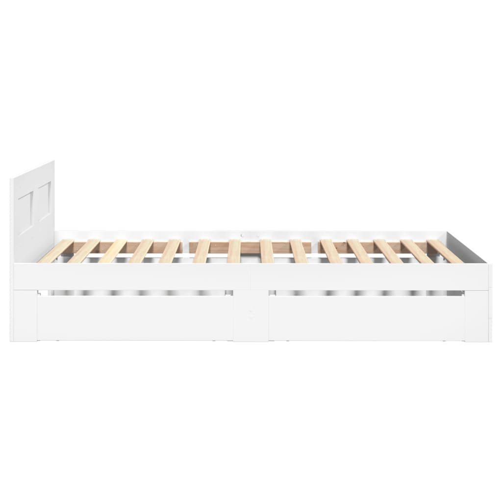 Cadre de lit avec tête de lit sans matelas blanc 75x190 cm - XIOS